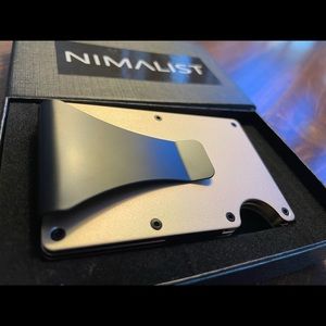 NIMALIST rose gold minimalist metal wallet or card case - brand new